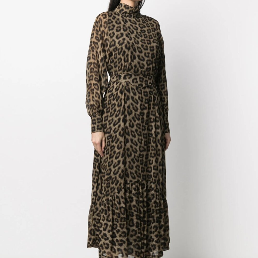 ba&sh Fara leopard-pint midi dress